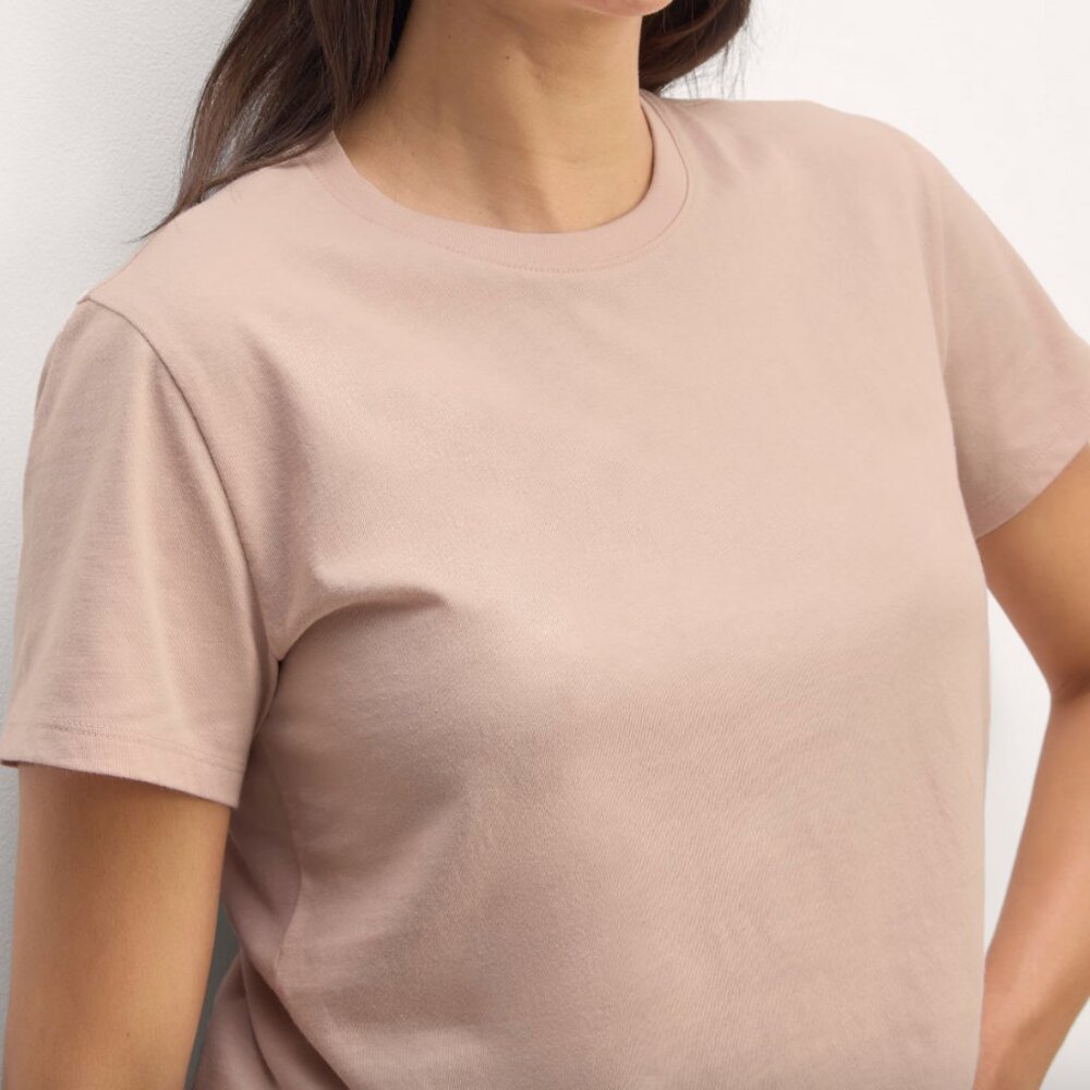 Everlane The Box-Cut Tee in Essential Cotton Rose Pink Small NWT